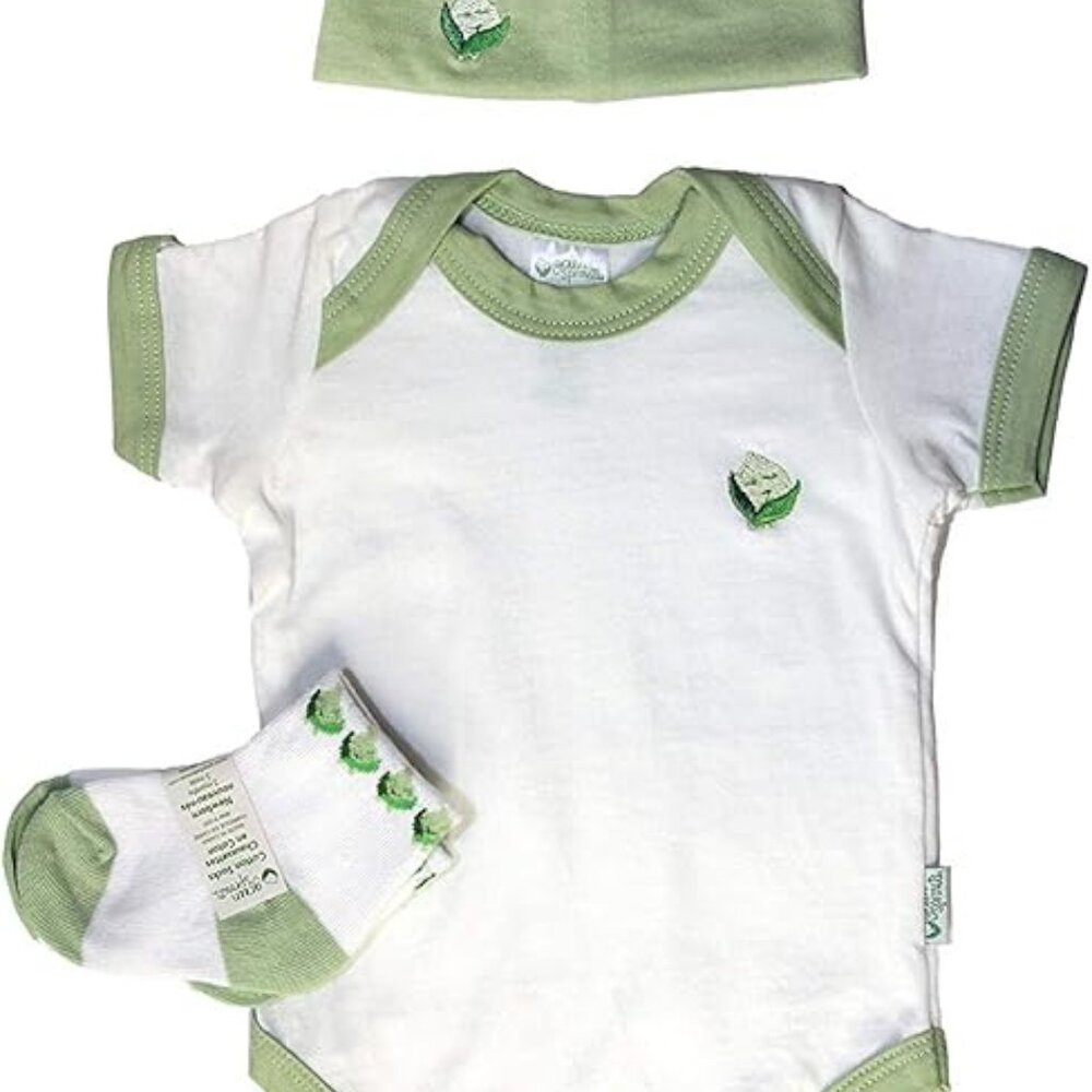 iPlay Green Sprouts Baby Layette 3-Piece Set - 0-3 Months - NEW WITH TAGS